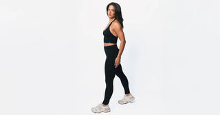 Woman in black TENCEL Lyocell activewear set