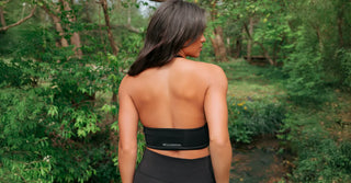 Woman in black TENCEL Lyocell activewear set
