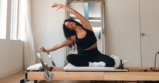 Woman in black TENCEL Lyocell activewear set