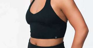 Woman in black TENCEL Lyocell activewear set