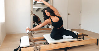 Woman in black TENCEL Lyocell activewear set