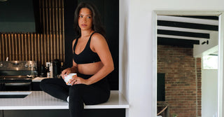 Woman in black TENCEL Lyocell activewear set