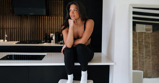 Woman in black TENCEL Lyocell activewear set