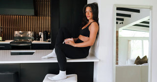 Woman in black TENCEL Lyocell activewear set