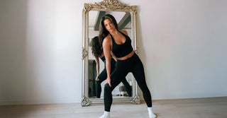 Woman in black TENCEL Lyocell activewear set