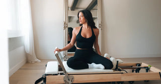 Woman in black TENCEL Lyocell activewear set