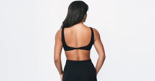Woman in black TENCEL Lyocell activewear set