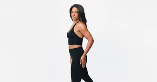Woman in black TENCEL Lyocell activewear set