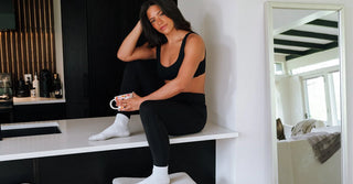Woman in black TENCEL Lyocell activewear set