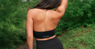 Woman in black TENCEL Lyocell activewear set
