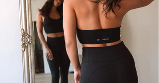 Woman in black TENCEL Lyocell activewear set